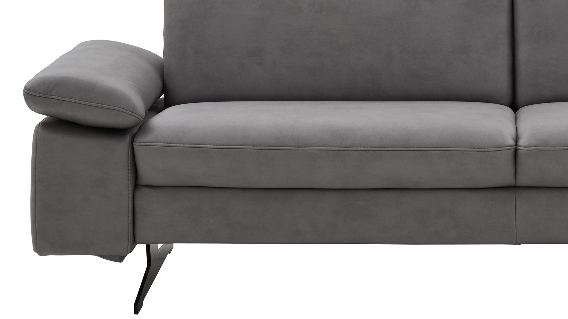 Zweisitzer Steinpol polsteria aus Stoff in Dunkelgrau Polsterprogramm Relaxa Trend 1.0 - Zweisitzer dunkelgrauer Stoffbezug Kevin & Schwarz - Breite ca. 231 cm