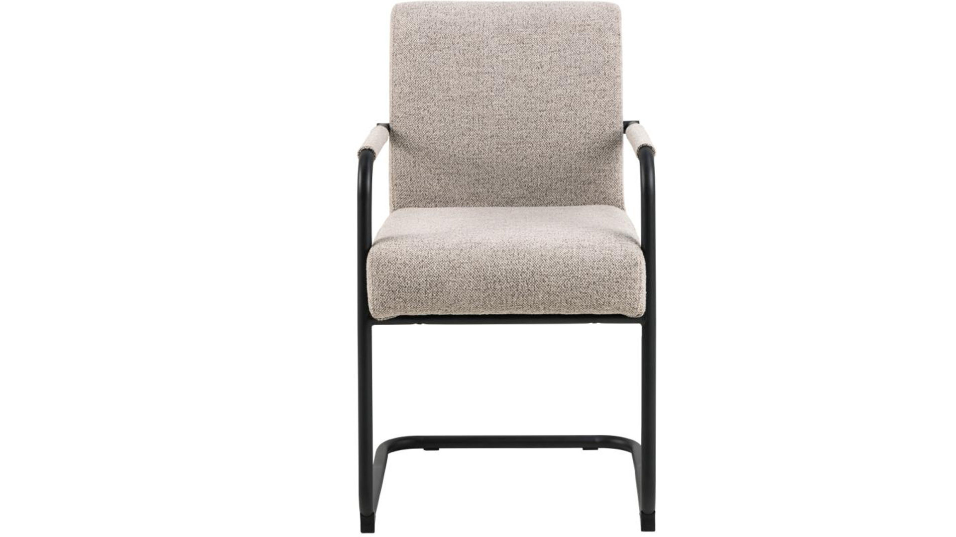 Schwingstuhl Actona group aus Stoff in Beige Schwingstuhl Adele beiger Stoffbezug Monza 60 & schwarzes Metallgestell