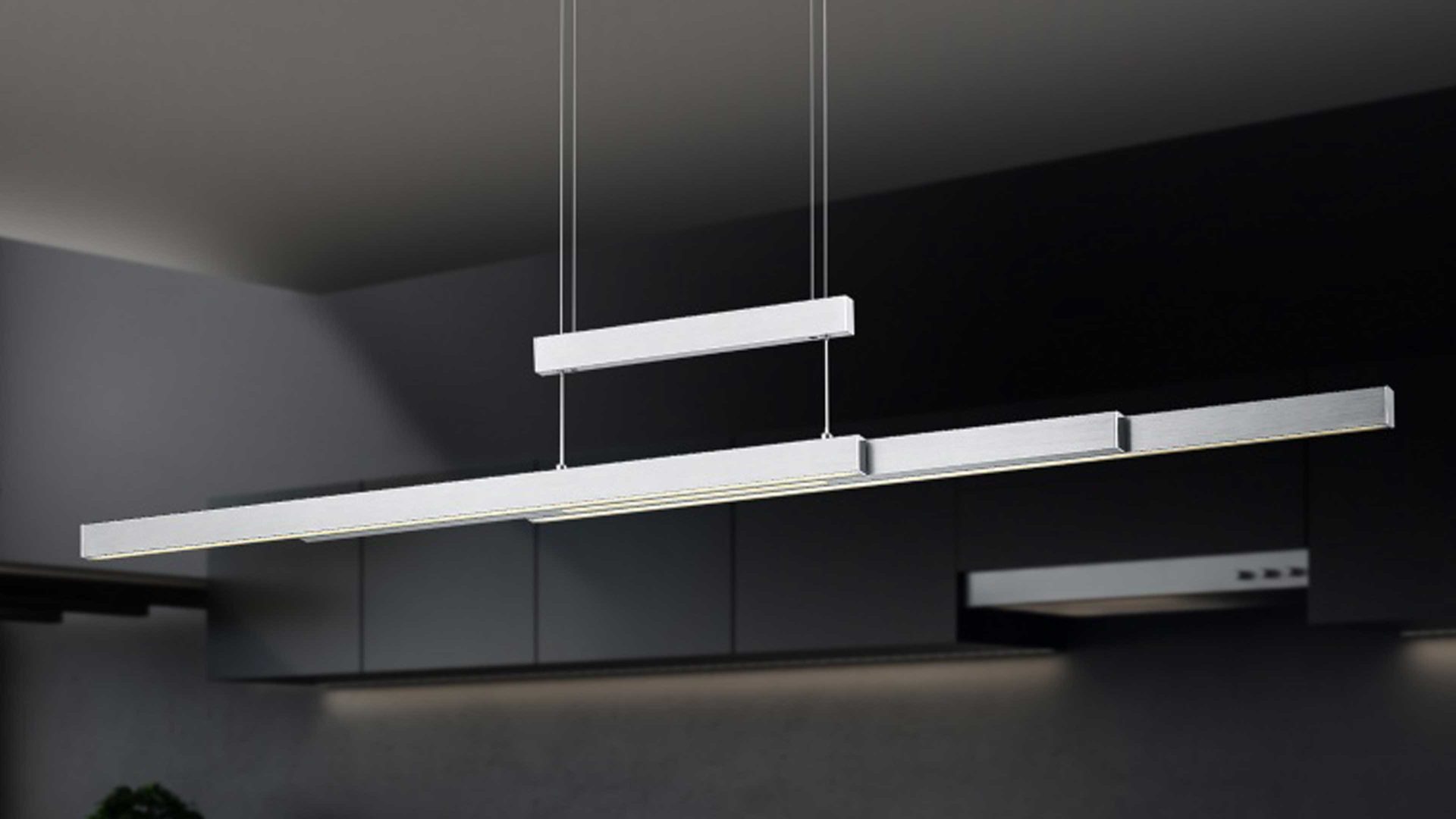 Pendelleuchte Trio lighting for you aus Metall in Nickel TRIO Leuchten Serie Trajan nickelfarbenes Metall - Länge ca. 151 cm