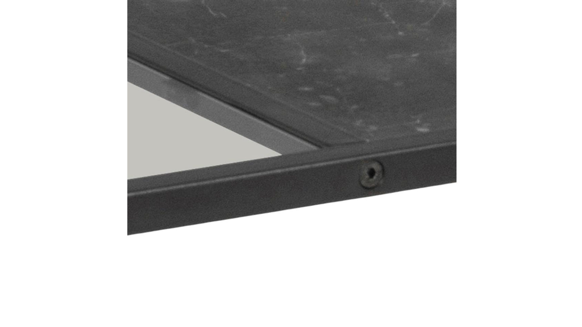 Couchtisch Actona group aus MDF in Schwarz Couchtisch Strington rauchfarbenes Glas & schwarze Marmoroptik, schwarzes Metallgestell - ca. 120 x 60 cm