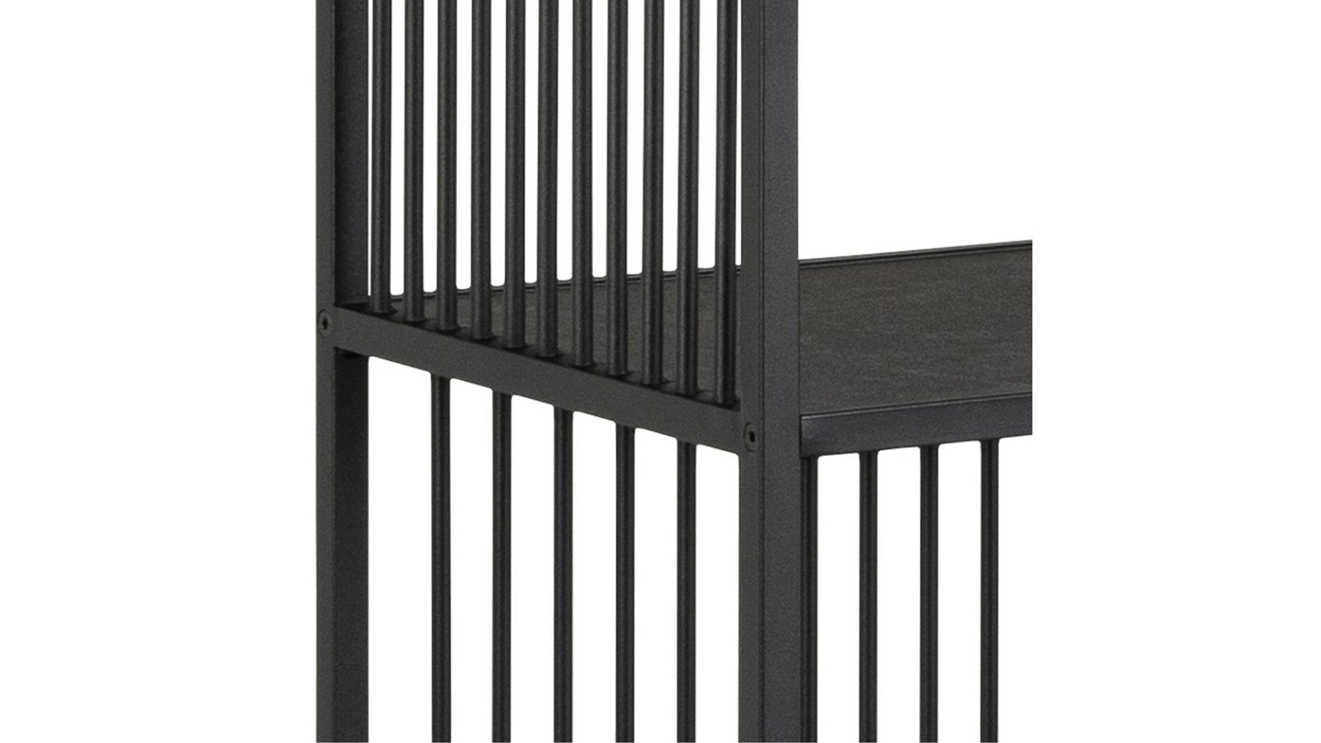 Regal Actona group aus Metall in Schwarz Regal Strington schwarzes Metallgestell & schwarze Marmoroptik - Höhe ca. 185 cm