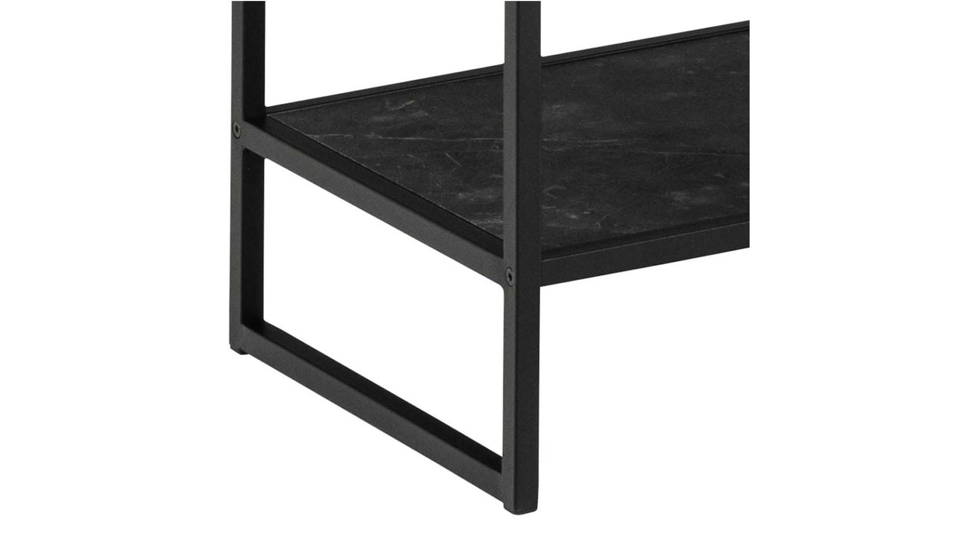 Regal Actona group aus Metall in Schwarz Regal Strington schwarzes Metallgestell & schwarze Marmoroptik - Höhe ca. 185 cm