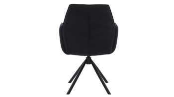 Vierfußstuhl Interliving aus Stoff in Schwarz Interliving Esszimmer Serie 5116 – Armlehnstuhl mit Drehfunktion carbonschwarzer Materialmix Mikrofaser & Cord Ni-Co, schwarzes Gestell F37