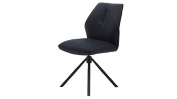 Vierfußstuhl Interliving aus Kunstfaser in Schwarz Interliving Esszimmer Serie 5116 – Polsterstuhl mit Drehfunktion carbonschwarze Mikrofaser Night & schwarzes Gestell F37