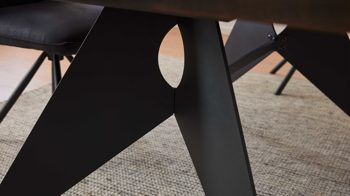 Esstisch Interliving aus Holz in Holzfarben Dunkel Interliving Esszimmer Serie 5116 – Esstisch Mooreiche & schwarzer Stahl - ca. 180 x 100 cm