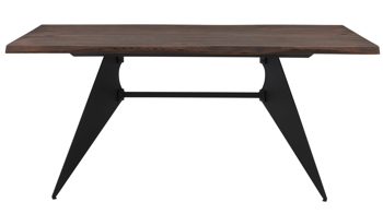 Esstisch Interliving aus Holz in Holzfarben Dunkel Interliving Esszimmer Serie 5116 – Esstisch Mooreiche & schwarzer Stahl - ca. 180 x 100 cm