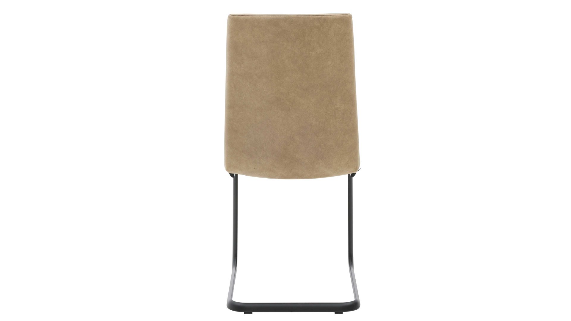 Schwingstuhl Interliving aus Stoff in Beige Interliving Esszimmer Serie 5604 - Schwingstuhl V279 papyrusfarbener Bezug Hanoy & anthrazitfarbenes Metall