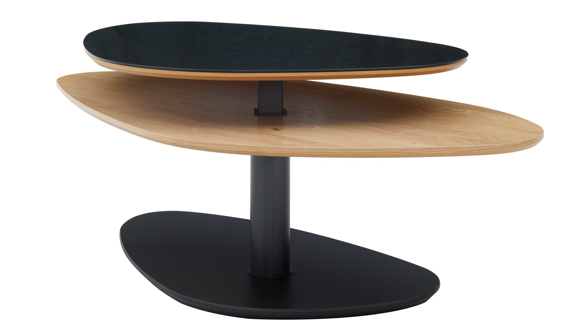 Couchtisch Interliving aus Holz in Anthrazit Interliving Couchtisch Serie 6225 - Couchtisch Anthrazit & Wildeiche - ca. 123 x 69 cm