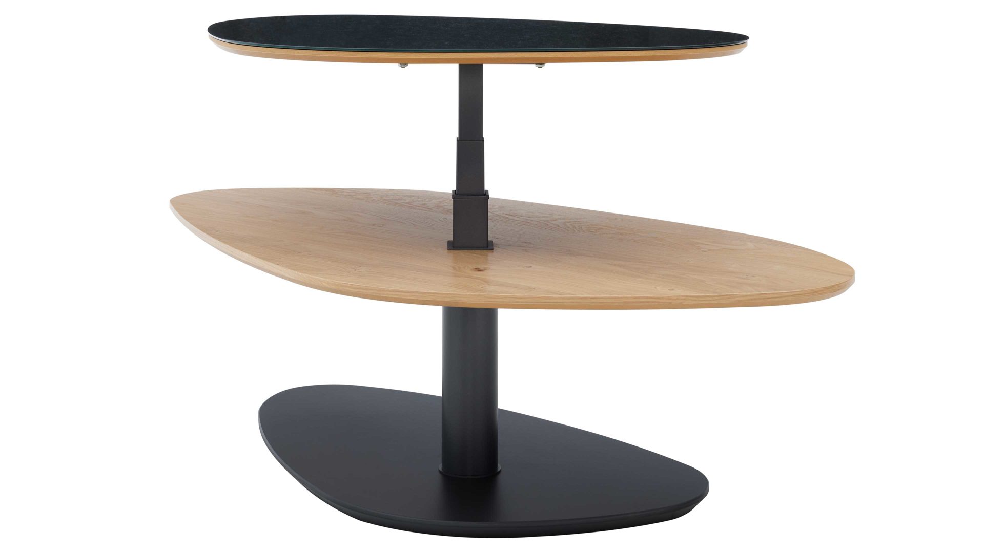 Couchtisch Interliving aus Holz in Anthrazit Interliving Couchtisch Serie 6225 - Couchtisch Anthrazit & Wildeiche - ca. 123 x 69 cm