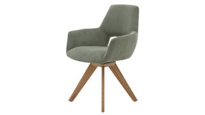 Vierfußstuhl Interliving aus Stoff in Dunkelgrün Interliving Esszimmer Serie 5605 – Armlehnstuhl 2272-47 waldgrüner Cord Rebel & Eiche