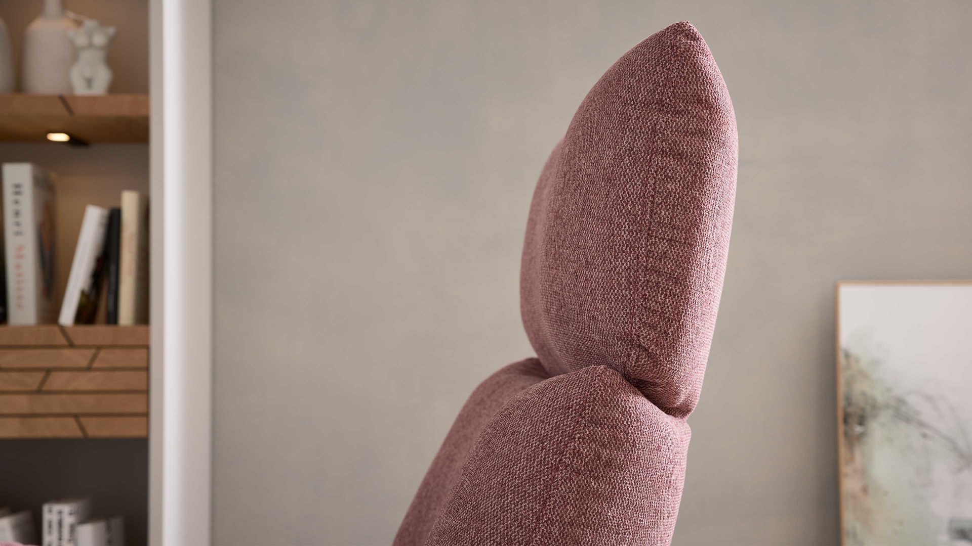 Relaxsessel Interliving aus Stoff in Rosa Interliving Sessel Serie 4504 pastellvioletter Bezug GCP 8 & Edelstahl