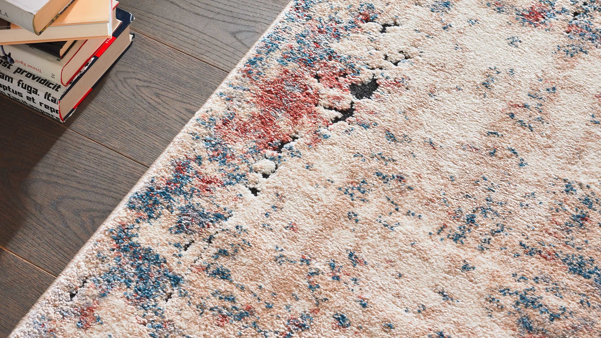 Webteppich Interliving aus Kunstfaser in Beige Interliving Teppich Serie L-8800 Creme-Rot-Blau – ca. 160 x 230 cm