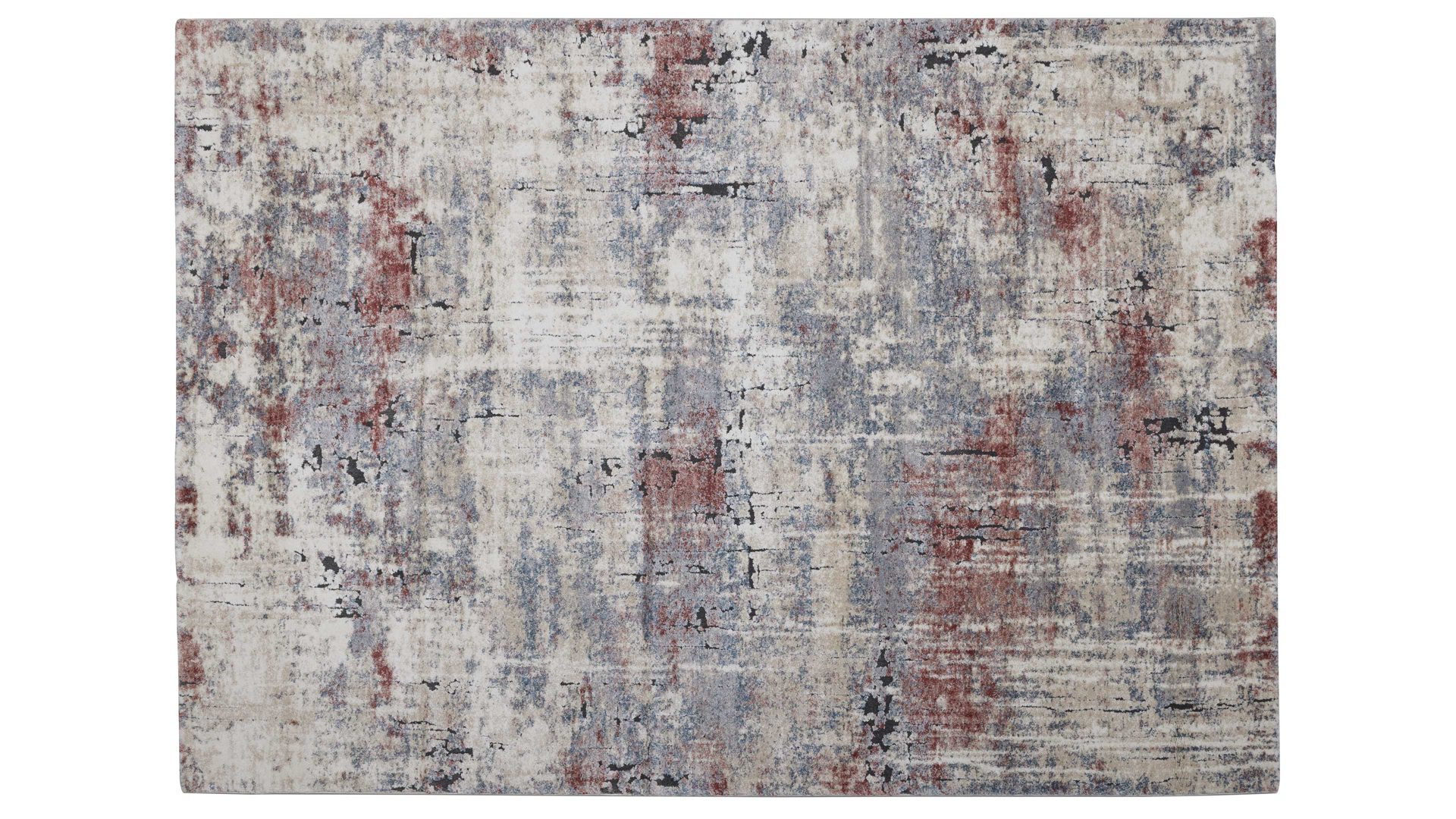 Webteppich Interliving aus Kunstfaser in Beige Interliving Teppich Serie L-8800 Creme-Rot-Blau – ca. 65 x 130 cm