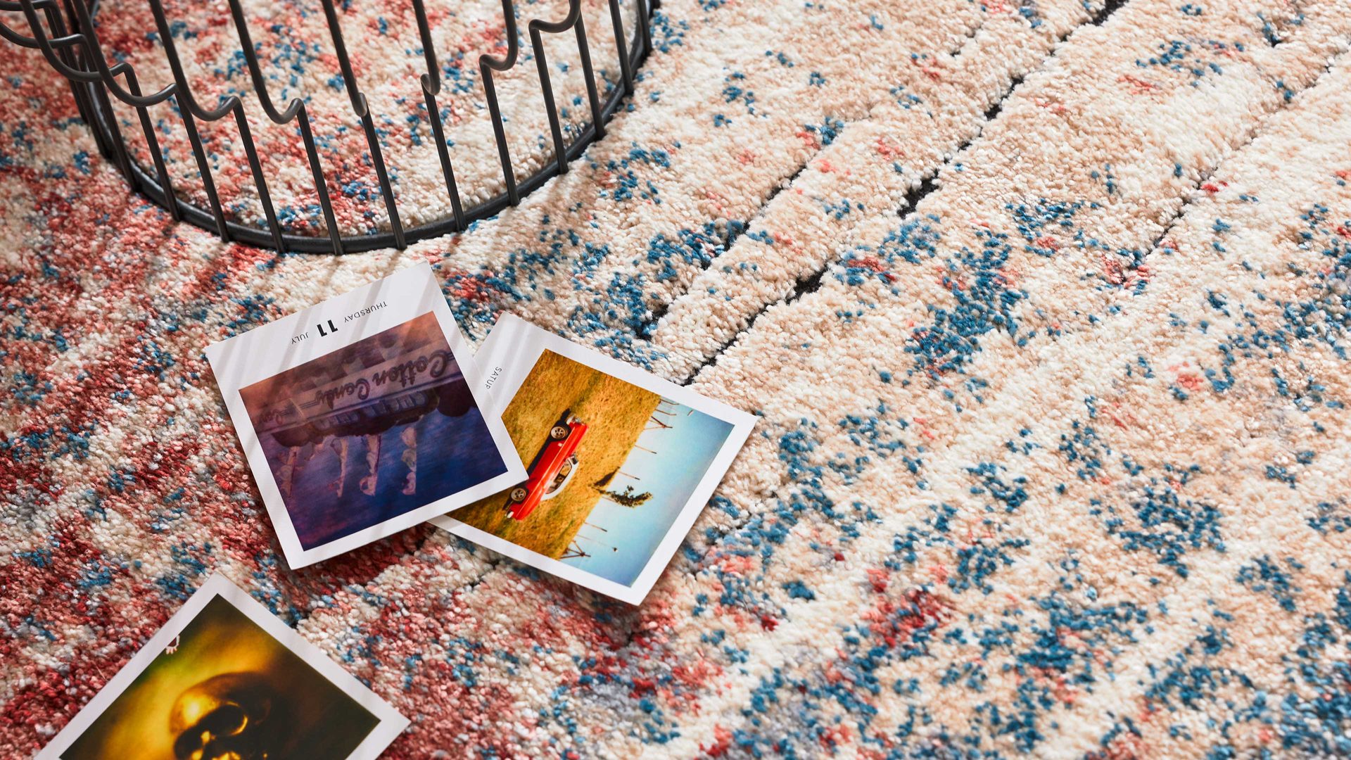 Webteppich Interliving aus Kunstfaser in Beige Interliving Teppich Serie L-8800 Creme-Rot-Blau – ca. 240 x 340 cm