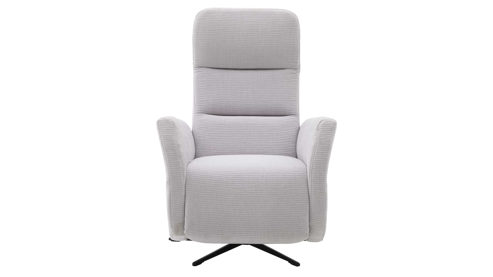 Relaxsessel Interliving aus Stoff in Hellgrau Interliving Sessel Serie 4530 silberfarbener Bezug Mara 9 & silberfarbener Sternfuß