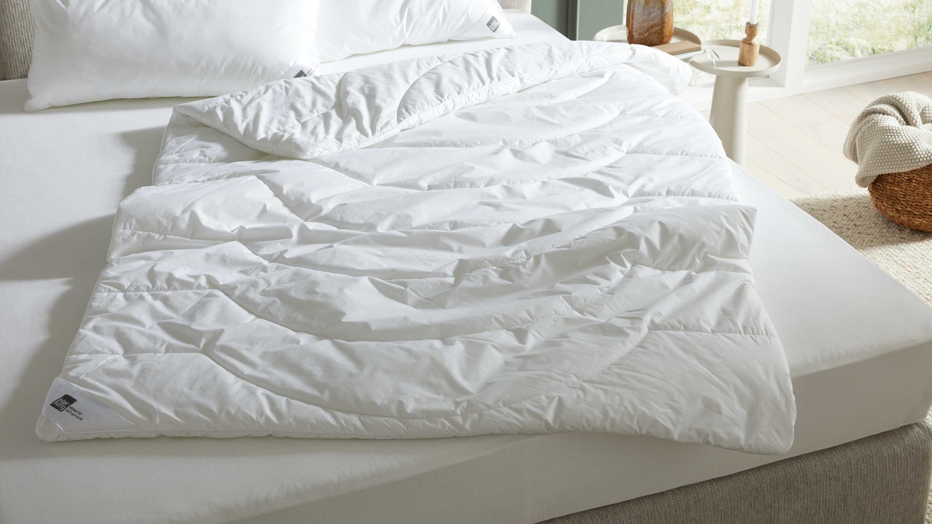 Faserdecke Interliving aus Stoff in Weiß Interliving Bettdecke Serie 9201 - Faserdecke warm, ca. 1.080 g - ca. 135 x 200 cm