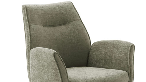 Polsterstuhl Mca furniture aus Stoff in Grün Polsterstuhl mit Drehfunktion olivefarben & Schwarz - mit Armlehne