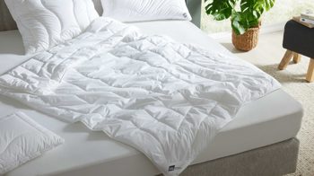 Faserdecke Interliving aus Stoff in Weiß Interliving Bettdecke Serie 9202 - Faserdecke extraleicht, ca. 450 g - ca. 155 x 220 cm