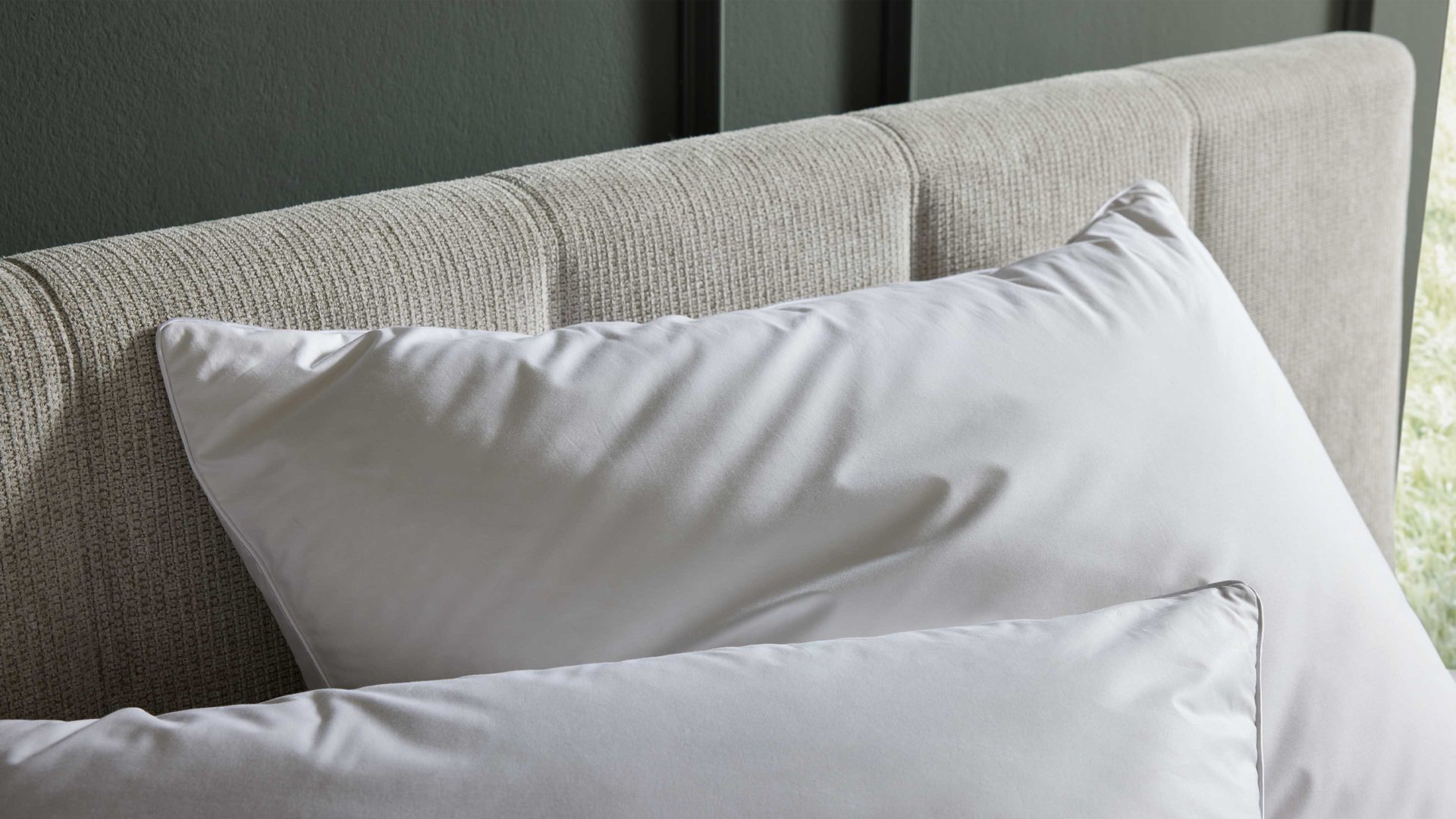 Kopfkissen Interliving aus Stoff in Weiß Interliving Kopfkissen Serie 9204 - 3-Kammerkissen 90 % Daunen & 10 % Federn, ca. 1.060 g - ca. 80 x 80 cm