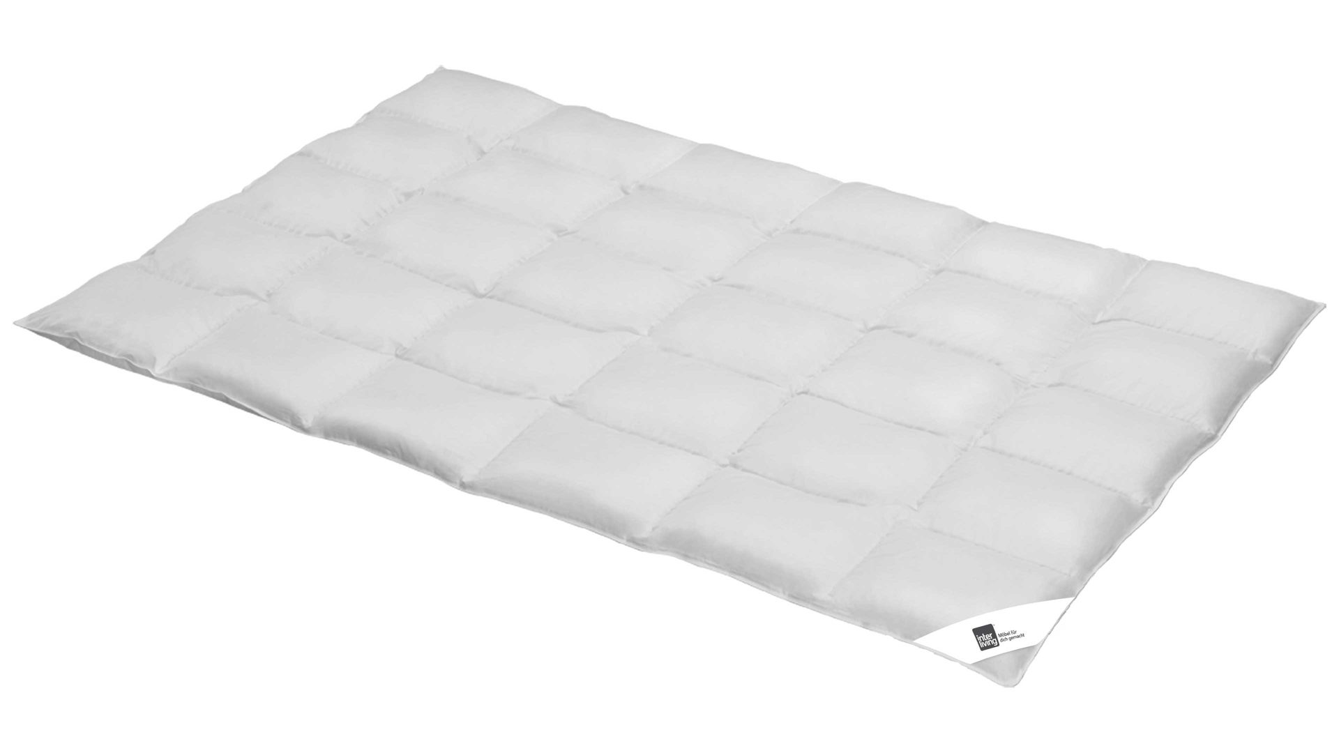 Daunendecke Interliving aus Stoff in Weiß Interliving Bettdecke Serie 9204 - Daunendecke als Cassettendecke normal, ca. 720 g Daunen - ca. 155 x 200 cm