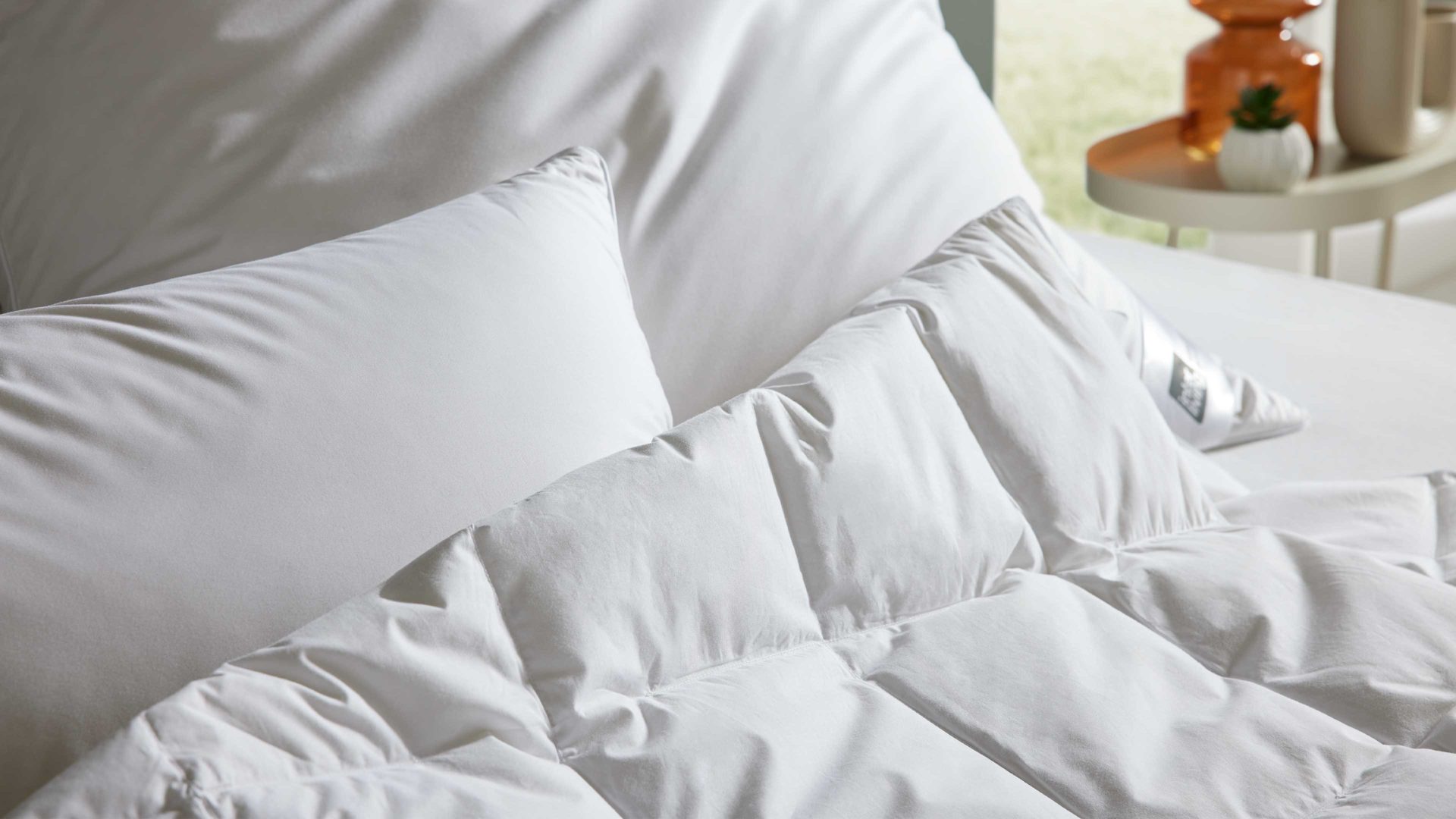 Daunendecke Interliving aus Stoff in Weiß Interliving Bettdecke Serie 9204 - Daunendecke als Cassettendecke normal, ca. 720 g Daunen - ca. 155 x 200 cm