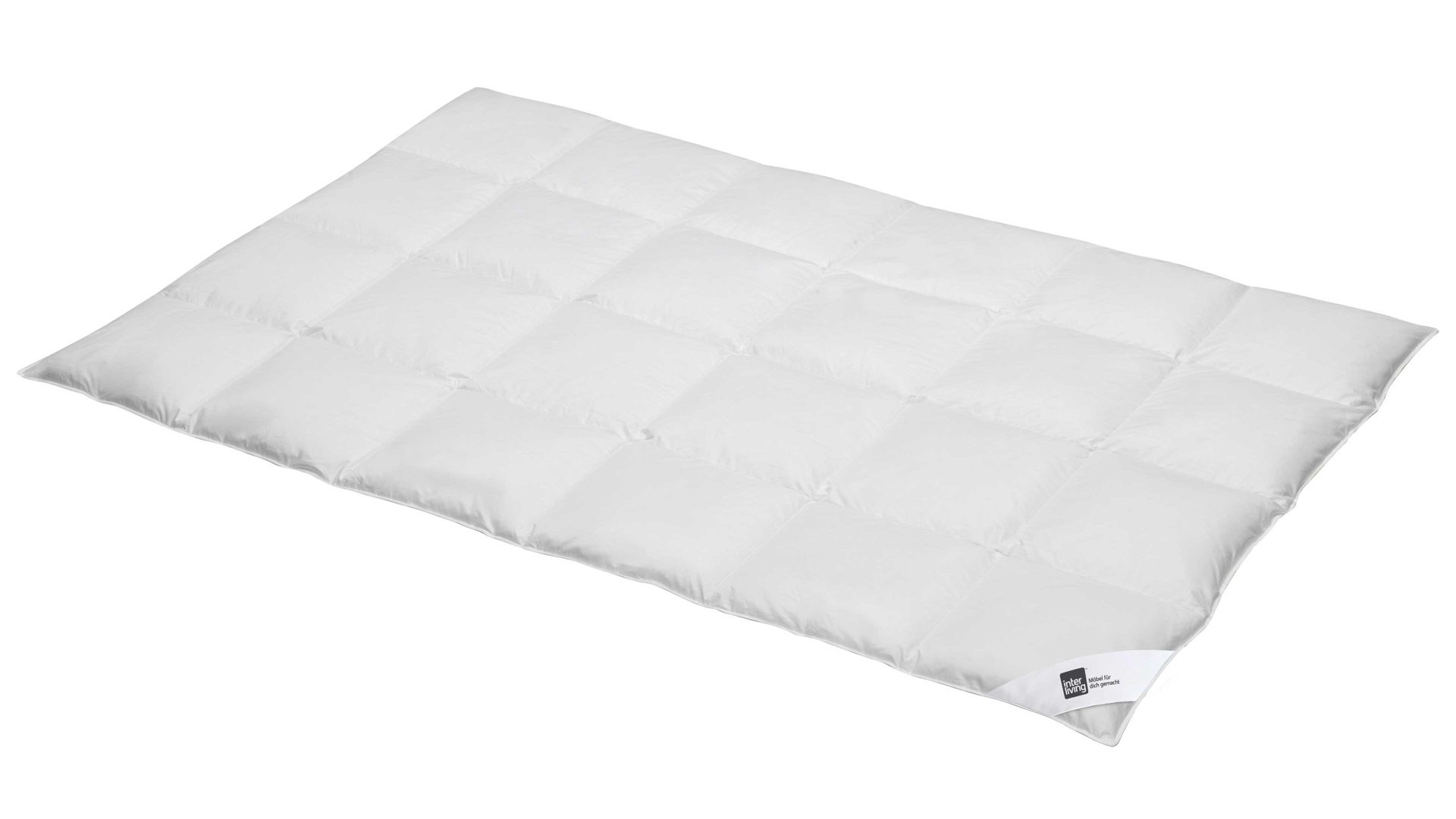 Daunendecke Interliving aus Stoff in Weiß Interliving Bettdecke Serie 9204 - Daunendecke als Winterbett warm, ca. 1.060 g Daunen - ca. 155 x 220 cm