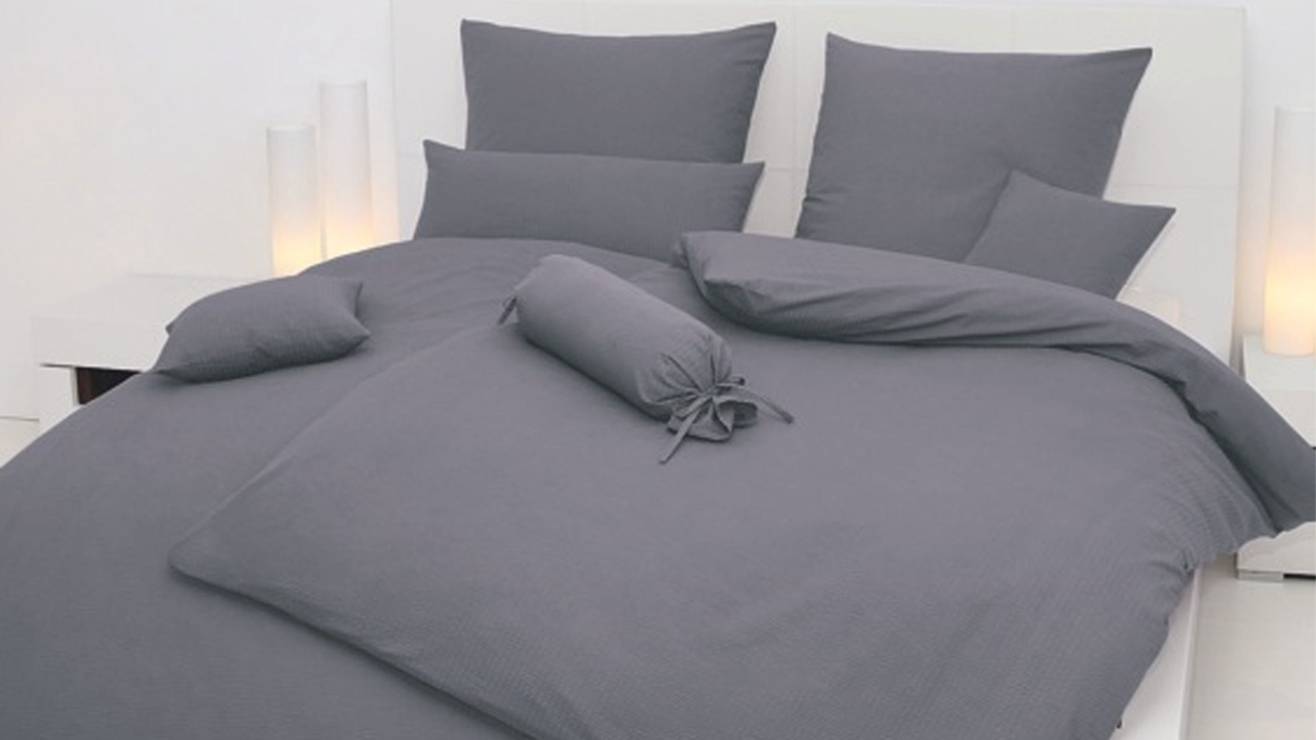 Bettwäsche-Set Janine® aus Naturfaser in Dunkelgrau Janine® Bettwäsche-Set titan – ca. 155 x 220 cm