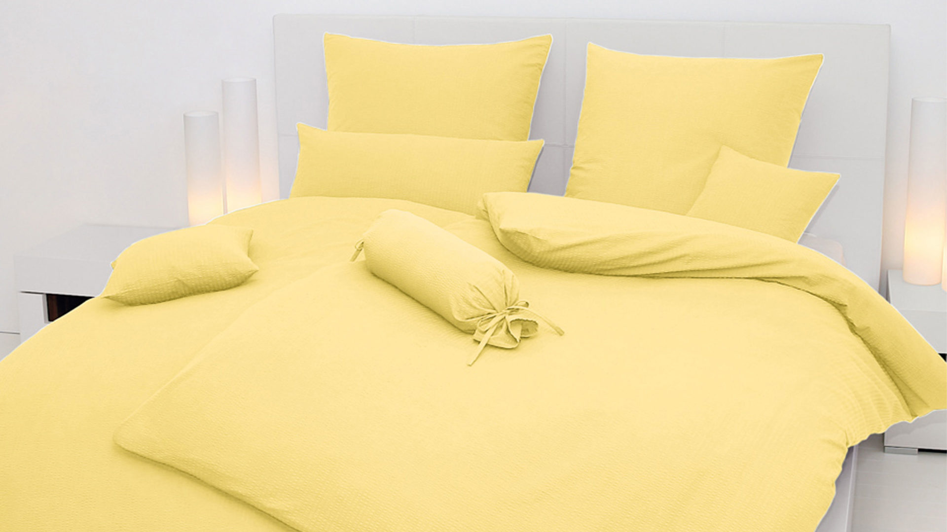 Bettwäsche-Set Janine® aus Naturfaser in Gelb Janine® Bettwäsche-Set gelb – ca. 135 x 200 cm