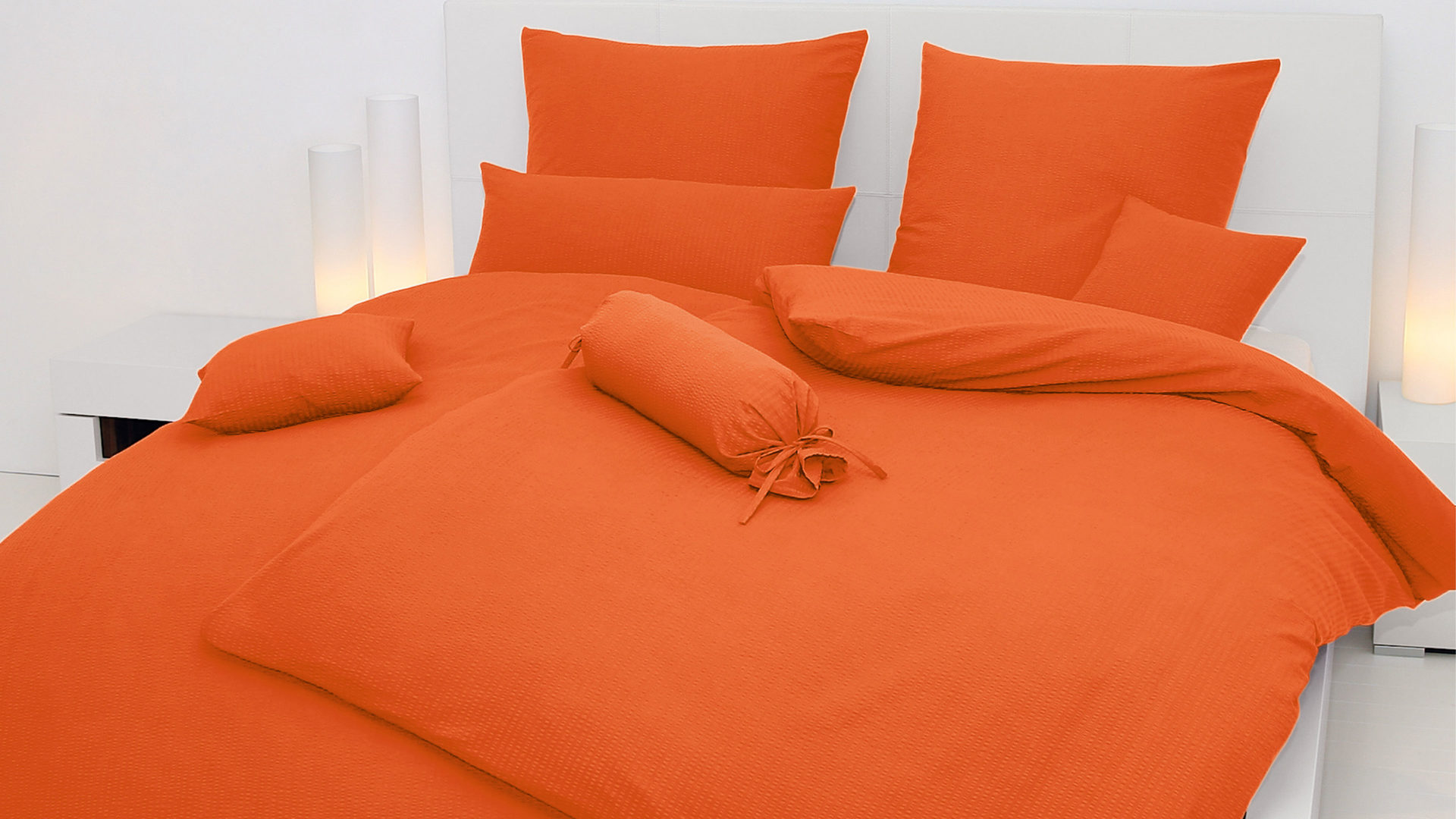 Bettwäsche-Set Janine® aus Naturfaser in Orange Janine® Bettwäsche-Set orange – ca. 240 x 220 cm
