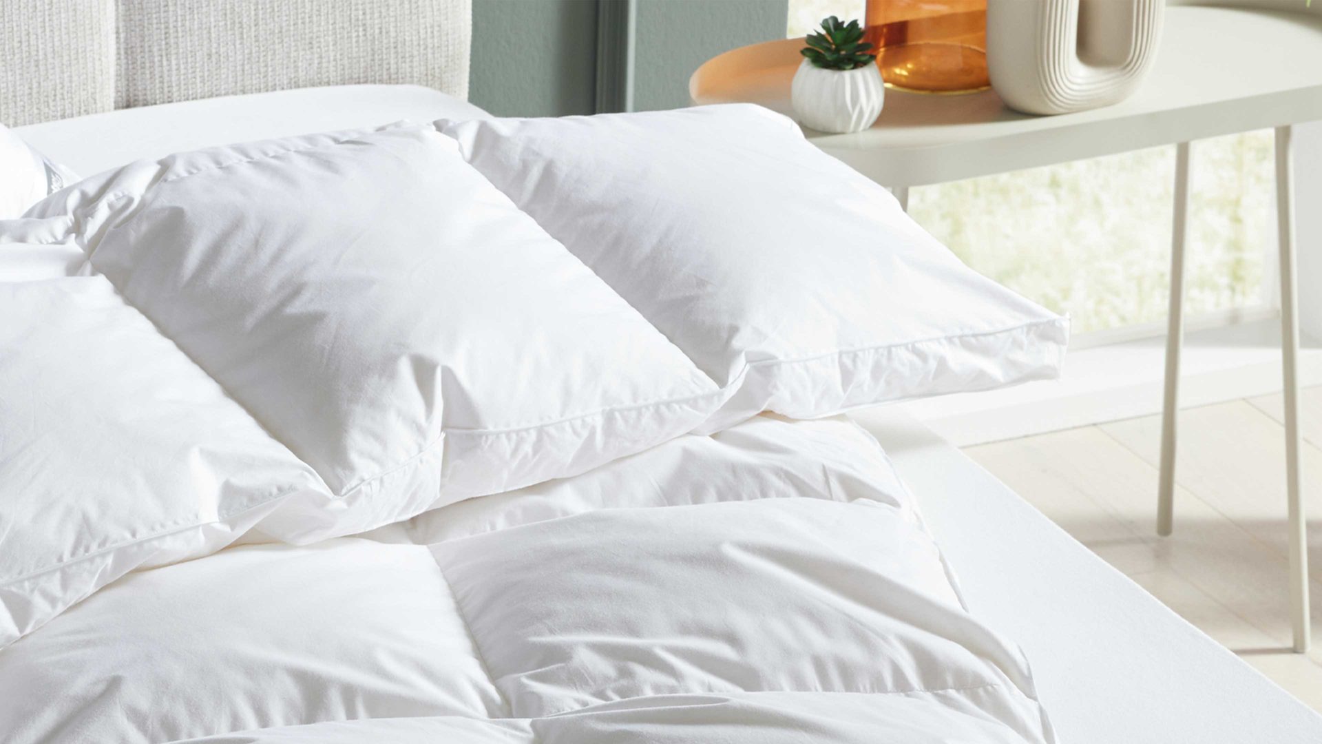 Daunendecke Interliving aus Stoff in Weiß Interliving Bettdecke Serie 9205 - Daunendecke als Aussenstegdecke warm, ca. 1.300 g Daunen - ca. 200 x 220 cm