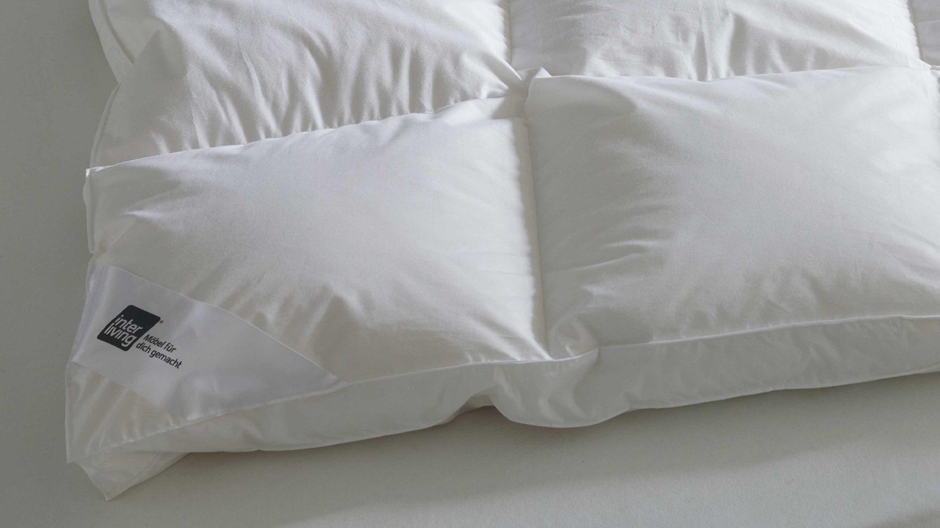 Daunendecke Interliving aus Stoff in Weiß Interliving Bettdecke Serie 9205 - Daunendecke als Aussenstegdecke warm, ca. 1.190 g Daunen - ca. 200 x 200 cm