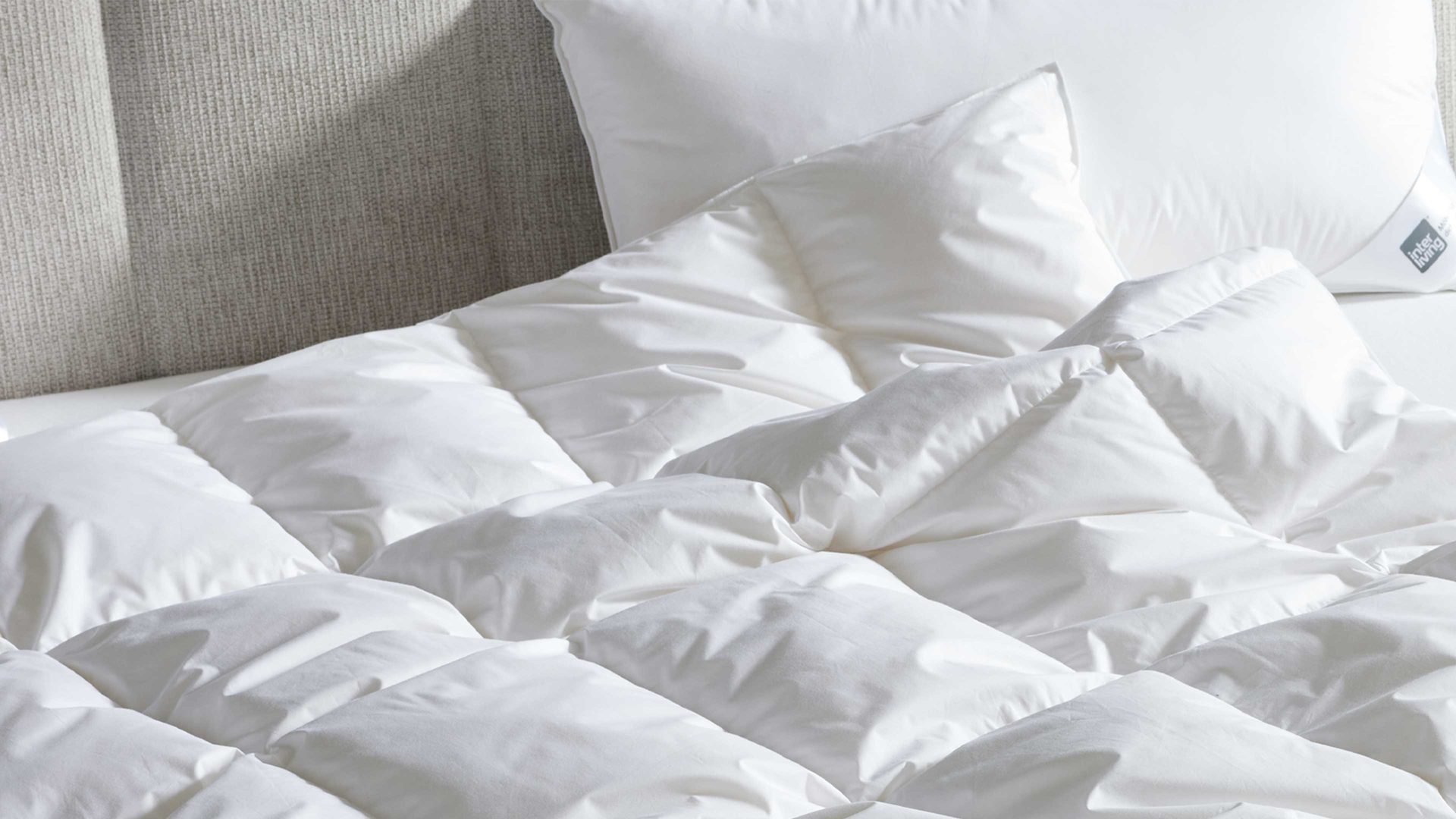 Daunendecke Interliving aus Stoff in Weiß Interliving Bettdecke Serie 9205 - Daunendecke als Cassettendecke normal, ca. 1.170 g Daunen - ca. 240 x 220 cm