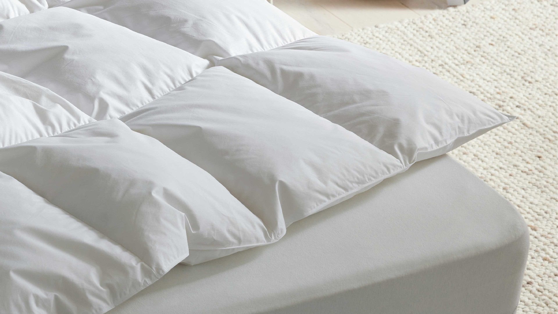 Daunendecke Interliving aus Stoff in Weiß Interliving Bettdecke Serie 9205 - Daunendecke als Cassettendecke normal, ca. 690 g Daunen - ca. 155 x 200 cm