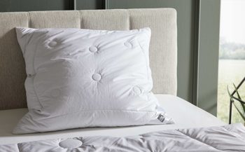 Kopfkissen Interliving aus Naturfaser in Weiß Interliving Kopfkissen Serie 9206 - Kamelhaarkissen Kamelhaarflaum & Federn, ca. 1.000 g - ca. 80 x 80 cm