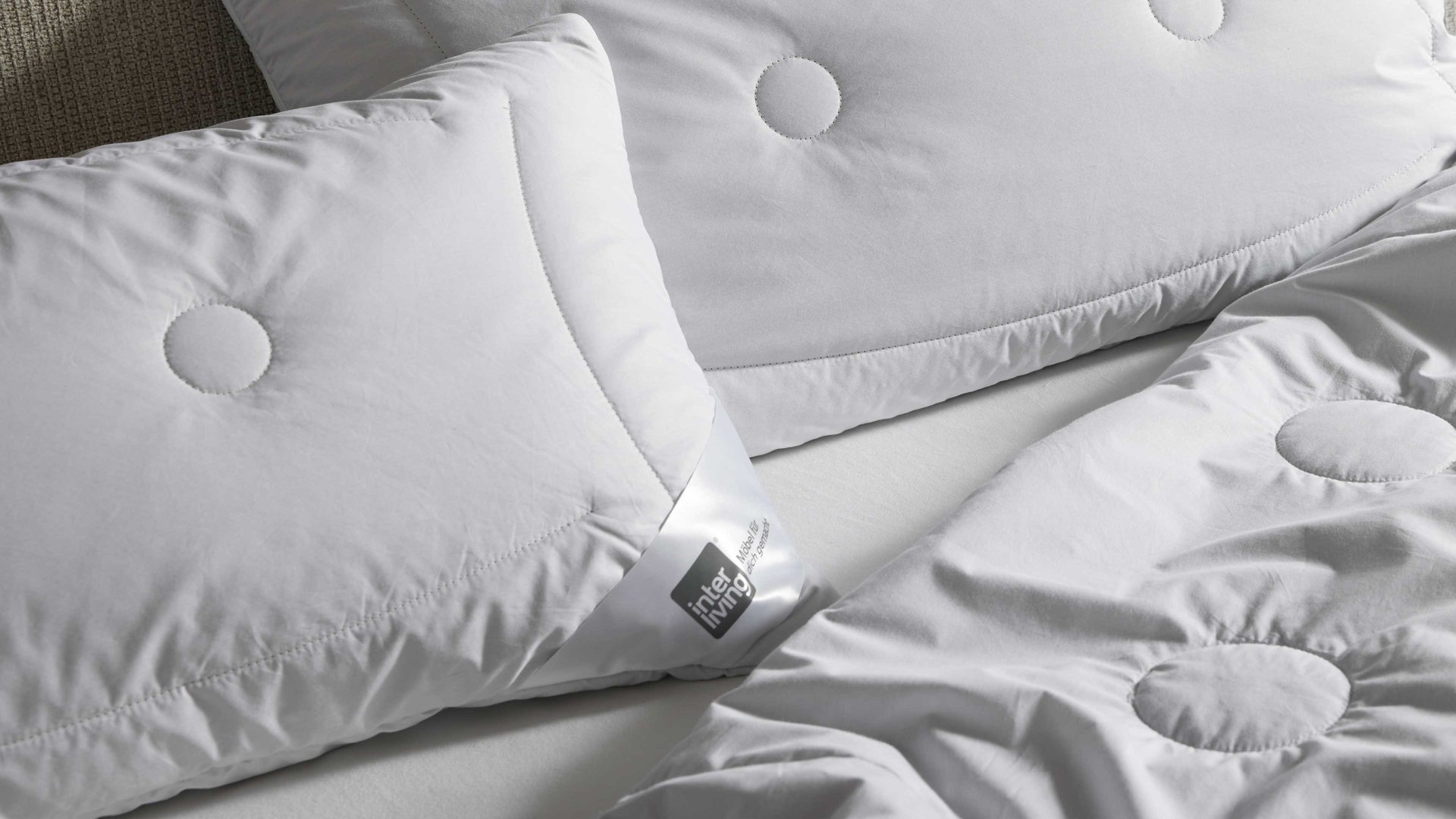 Kopfkissen Interliving aus Naturfaser in Weiß Interliving Kopfkissen Serie 9206 - Kamelhaarkissen Kamelhaarflaum & Federn, ca. 600 g - ca. 40 x 80 cm