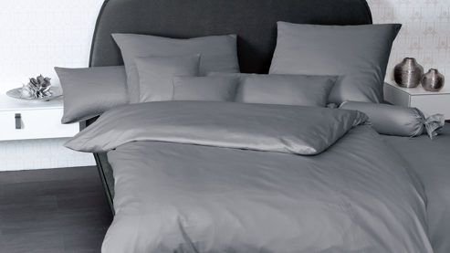 Bettwäsche-Set Janine® aus Naturfaser in Graphit Janine® Bettwäsche-Set Graphit - ca. 155 x 220 cm