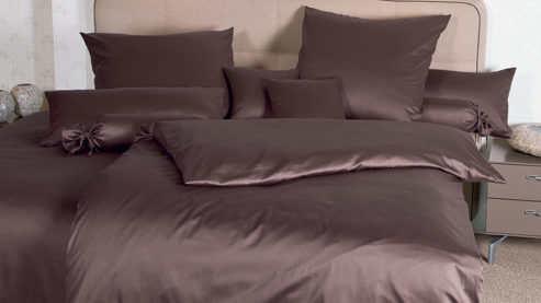 Bettwäsche-Set Janine® aus Naturfaser in Dunkelbraun Janine® Bettwäsche-Set Schoko - ca. 155 x 220 cm