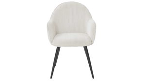 Vierfußstuhl WOODS & TRENDS aus Stoff in Weiß WOODS & TRENDS Armlehn-Polsterstuhl Arielle cremefarbener Breitcord & schwarzes Metall