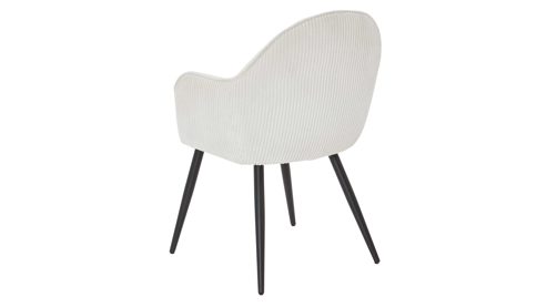 Vierfußstuhl WOODS & TRENDS aus Stoff in Weiß WOODS & TRENDS Armlehn-Polsterstuhl Arielle cremefarbener Breitcord & schwarzes Metall