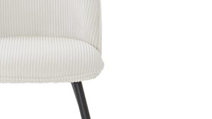 Vierfußstuhl WOODS & TRENDS aus Stoff in Weiß WOODS & TRENDS Polsterstuhl Arielle cremefarbener Breitcord & schwarzes Metall