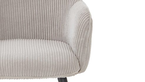 Vierfußstuhl WOODS & TRENDS aus Stoff in Hellgrau WOODS & TRENDS Armlehn-Polsterstuhl Arielle holzkohlefarbener Breitcord & schwarzes Metall