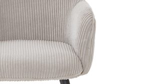 Vierfußstuhl WOODS & TRENDS aus Stoff in Hellgrau WOODS & TRENDS Armlehn-Polsterstuhl Arielle holzkohlefarbener Breitcord & schwarzes Metall