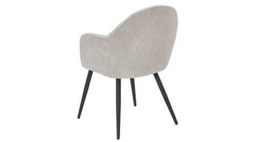 Vierfußstuhl WOODS & TRENDS aus Stoff in Hellgrau WOODS & TRENDS Armlehn-Polsterstuhl Arielle holzkohlefarbener Breitcord & schwarzes Metall