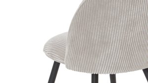 Vierfußstuhl WOODS & TRENDS aus Stoff in Hellgrau WOODS & TRENDS Polsterstuhl Arielle holzkohlefarbener Breitcord & schwarzes Metall