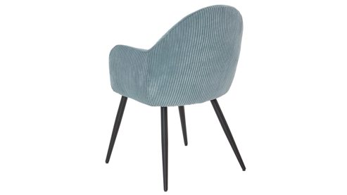 Vierfußstuhl WOODS & TRENDS aus Stoff in Hellblau WOODS & TRENDS Armlehn-Polsterstuhl Arielle hellblauer Breitcord & schwarzes Metall