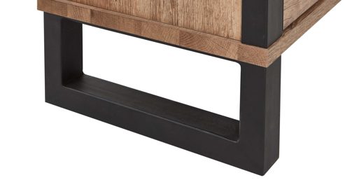 Highboard WOODS & TRENDS aus Holz in Holzfarben WOODS & TRENDS Esszimmer Serie Perth - Buffet Scheunenholz & Schwarz - drei Türen, zwei Schubladen, Breite ca. 150 cm