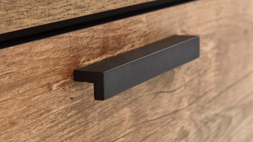 Highboard WOODS & TRENDS aus Holz in Holzfarben WOODS & TRENDS Esszimmer Serie Perth - Buffet Scheunenholz & Schwarz - drei Türen, zwei Schubladen, Breite ca. 150 cm