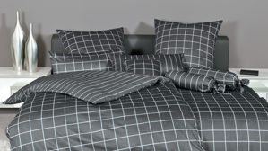Bettwäsche-Set Janine® aus Naturfaser in Anthrazit Janine Bettwäsche-Set Anthrazit - ca. 155 x 220 cm