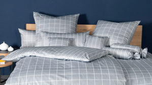 Bettwäsche-Set Janine® aus Naturfaser in Hellgrau Janine® Bettwäsche-Set Platin - ca. 135 x 200 cm
