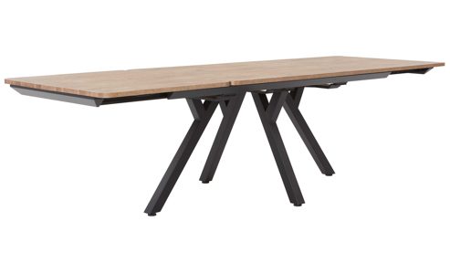 Esstisch WOODS & TRENDS aus Holz in Holzfarben WOODS & TRENDS Esszimmer Serie Perth - Ausziehtisch Scheunenholz & Schwarz - ca. 200 - 280 x 100 cm